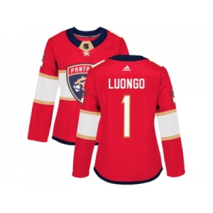 Women Adidas Florida Panthers #1 Roberto Luongo Red Home Authentic Stitched NHL Jersey