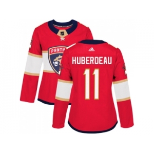 Women Adidas Florida Panthers #11 Jonathan Huberdeau Red Home Authentic Stitched NHL Jersey