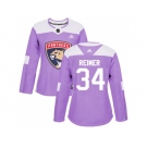 Women Adidas Florida Panthers #34 James Reimer Purple Authentic Fights Cancer Stitched NHL Jersey