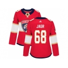 Women Adidas Florida Panthers #68 Jaromir Jagr Red Home Authentic Stitched NHL Jersey
