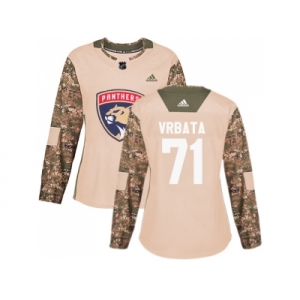 Women Adidas Florida Panthers #71 Radim Vrbata Camo Authentic 2017 Veterans Day Stitched NHL Jersey