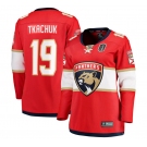 Women's Florida Panthers #19 Matthew Tkachuk Red 2025 Stanley Cup Final Home Stitched Hockey Jersey