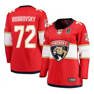 Women's Florida Panthers #72 Sergei Bobrovsky Red 2025 Stanley Cup Final Home Stitched Hockey Jersey