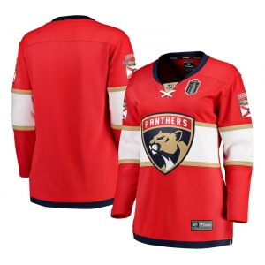 Women's Florida Panthers Blank Red 2025 Stanley Cup Final Home Stitched Hockey Jersey