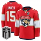 Youth Florida Panthers #15 Anton Lundell White 2025 Stanley Cup Final Premium Stitched NHL Hockey Jersey