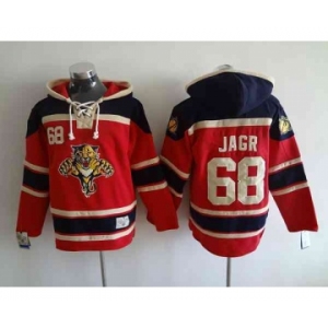 nhl jerseys florida panthers #68 jagr red-blue[pullover hooded sweatshirt]