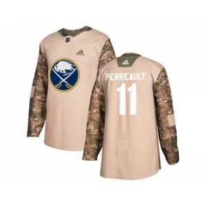 Men Adidas Buffalo Sabres #11 Gilbert Perreault Camo Authentic 2017 Veterans Day Stitched NHL Jersey