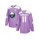 Men Adidas Buffalo Sabres #11 Gilbert Perreault Purple Authentic Fights Cancer Stitched NHL Jersey