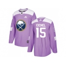 Men Adidas Buffalo Sabres #15 Jack Eichel Purple Authentic Fights Cancer Stitched NHL Jersey