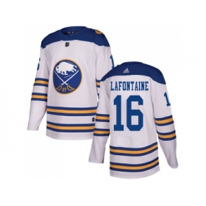 Men Adidas Buffalo Sabres #16 Pat Lafontaine White Authentic 2018 Winter Classic Stitched NHL Jersey