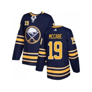 Men Adidas Buffalo Sabres #19 Jake McCabe Navy Blue Home Authentic Stitched NHL Jersey