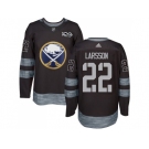 Men Adidas Buffalo Sabres #22 Johan Larsson Black 1917-2017 100th Anniversary Stitched NHL Jersey