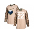 Men Adidas Buffalo Sabres #22 Johan Larsson Camo Authentic 2017 Veterans Day Stitched NHL Jersey