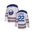 Men Adidas Buffalo Sabres #22 Johan Larsson White Authentic 2018 Winter Classic Stitched NHL Jersey