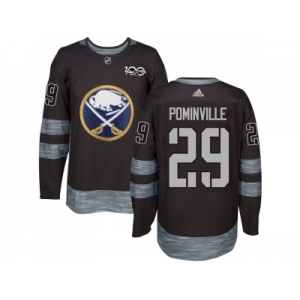 Men Adidas Buffalo Sabres #29 Jason Pominville Black 1917-2017 100th Anniversary Stitched NHL Jersey