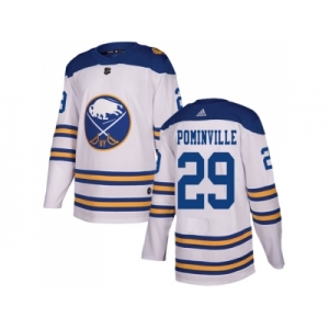 Men Adidas Buffalo Sabres #29 Jason Pominville White Authentic 2018 Winter Classic Stitched NHL Jersey