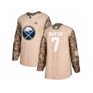 Men Adidas Buffalo Sabres #7 Rick Martin Camo Authentic 2017 Veterans Day Stitched NHL Jersey