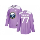 Men Adidas Buffalo Sabres #77 Pierre Turgeon Purple Authentic Fights Cancer Stitched NHL Jersey