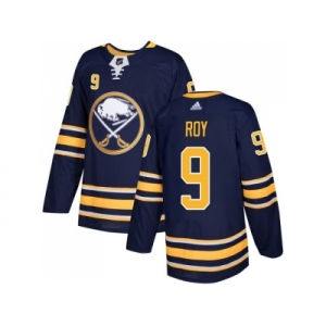 Men Adidas Buffalo Sabres #9 Derek Roy Navy Blue Home Authentic Stitched NHL Jersey