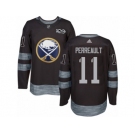 Men's Adidas Buffalo Sabres #11 Gilbert Perreault Authentic Black 1917-2017 100th Anniversary NHL Jersey