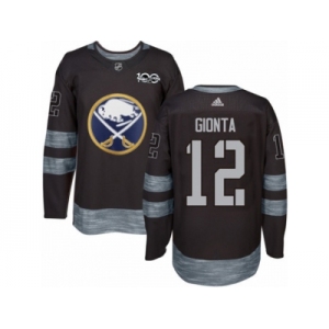 Men's Adidas Buffalo Sabres #12 Brian Gionta Authentic Black 1917-2017 100th Anniversary NHL Jersey