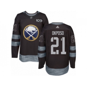 Men's Adidas Buffalo Sabres #21 Kyle Okposo Authentic Black 1917-2017 100th Anniversary NHL Jersey