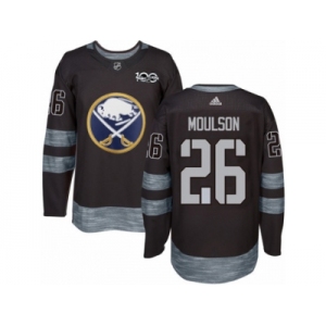 Men's Adidas Buffalo Sabres #26 Matt Moulson Authentic Black 1917-2017 100th Anniversary NHL Jersey