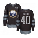 Men's Adidas Buffalo Sabres #40 Carter Hutton Authentic Black 1917-2017 100th Anniversary NHL Jersey