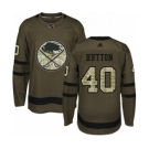 Men's Adidas Buffalo Sabres #40 Carter Hutton Authentic Green Salute to Service NHL Jersey