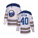 Men's Adidas Buffalo Sabres #40 Carter Hutton Authentic White 2018 Winter Classic NHL Jersey