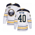 Men's Adidas Buffalo Sabres #40 Carter Hutton Authentic White Away NHL Jersey