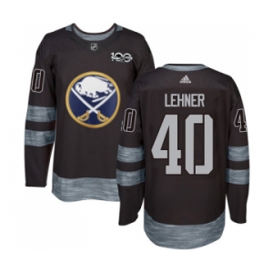 Men's Adidas Buffalo Sabres #40 Robin Lehner Authentic Black 1917-2017 100th Anniversary NHL Jersey