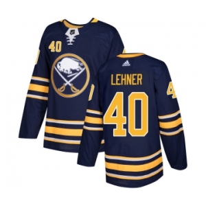 Men's Adidas Buffalo Sabres #40 Robin Lehner Authentic Navy Blue Home NHL Jersey