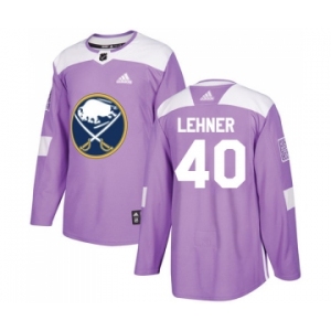 Men's Adidas Buffalo Sabres #40 Robin Lehner Authentic Purple Fights Cancer Practice NHL Jersey