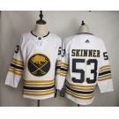 Men's Adidas Buffalo Sabres #53 Jeff Skinner Authentic White 50th anniversary  NHL Jersey