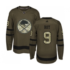 Men's Adidas Buffalo Sabres #9 Derek Roy Authentic Green Salute to Service NHL Jersey