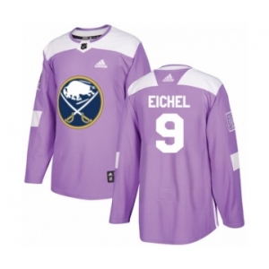 Men's Adidas Buffalo Sabres #9 Jack Eichel Authentic Purple Fights Cancer Practice NHL Jersey