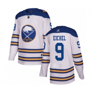 Men's Adidas Buffalo Sabres #9 Jack Eichel Authentic White 2018 Winter Classic NHL Jersey