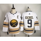 Men's Adidas Buffalo Sabres #9 Jack Eichel Authentic White 50th anniversary  NHL Jersey