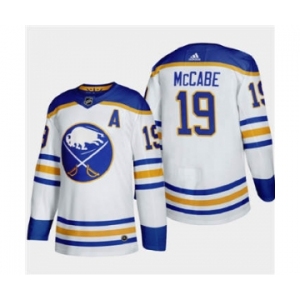 Men's Buffalo Sabres #19 Jake Mccabe 2020-21 Away Authentic Player Stitched Hockey Jersey White