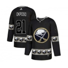 Men's Buffalo Sabres #21 Kyle Okposo Black Team Logos Fashion Jersey