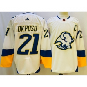 Men's Buffalo Sabres #21 Kyle Okposo White 2022 Reverse Retro Authentic Jersey