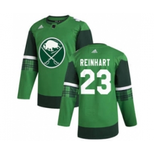 Men's Buffalo Sabres #23 Sam Reinhart 2020 St. Patrick's Day Stitched Hockey Jersey Green