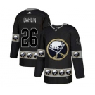 Men's Buffalo Sabres #26 Rasmus Dahlin Black Team Logos Fashion Jersey