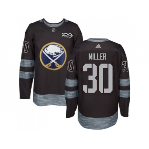 Men's Buffalo Sabres #30 Ryan Miller Black 1917-2017 100th Anniversary Stitched NHL Jersey