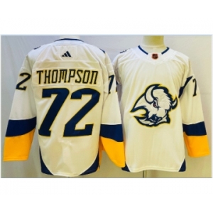 Men's Buffalo Sabres #72 Tage Thompson White 2022 Reverse Retro Authentic Jersey