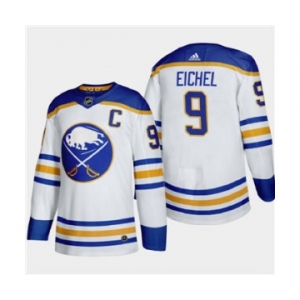Men's Buffalo Sabres #9 Jack Eichel 2020-21 Away Authentic Player Stitched Hockey Jersey White