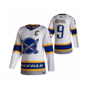 Men's Buffalo Sabres #9 Jack Eichel White 2020-21 Reverse Retro Alternate Hockey Jersey