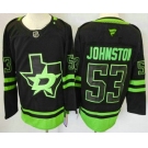 Men's Dallas Stars #53 Wyatt Johnston Black Alternate Authentic Jersey