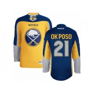 Men's Reebok Buffalo Sabres #21 Kyle Okposo Authentic Gold New Third NHL Jersey